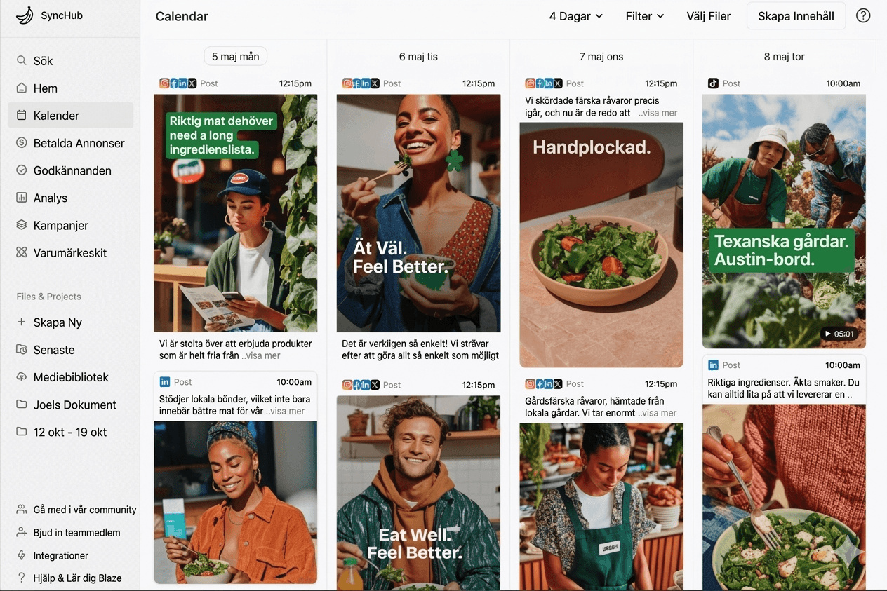 SyncHub-plattformen för sociala medier